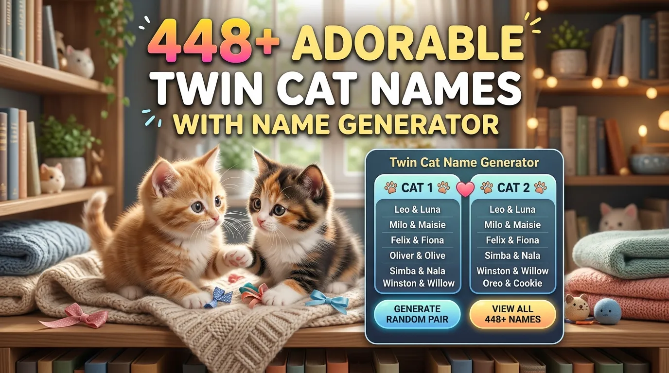 Adorable Twin Cat Names With Name Generator